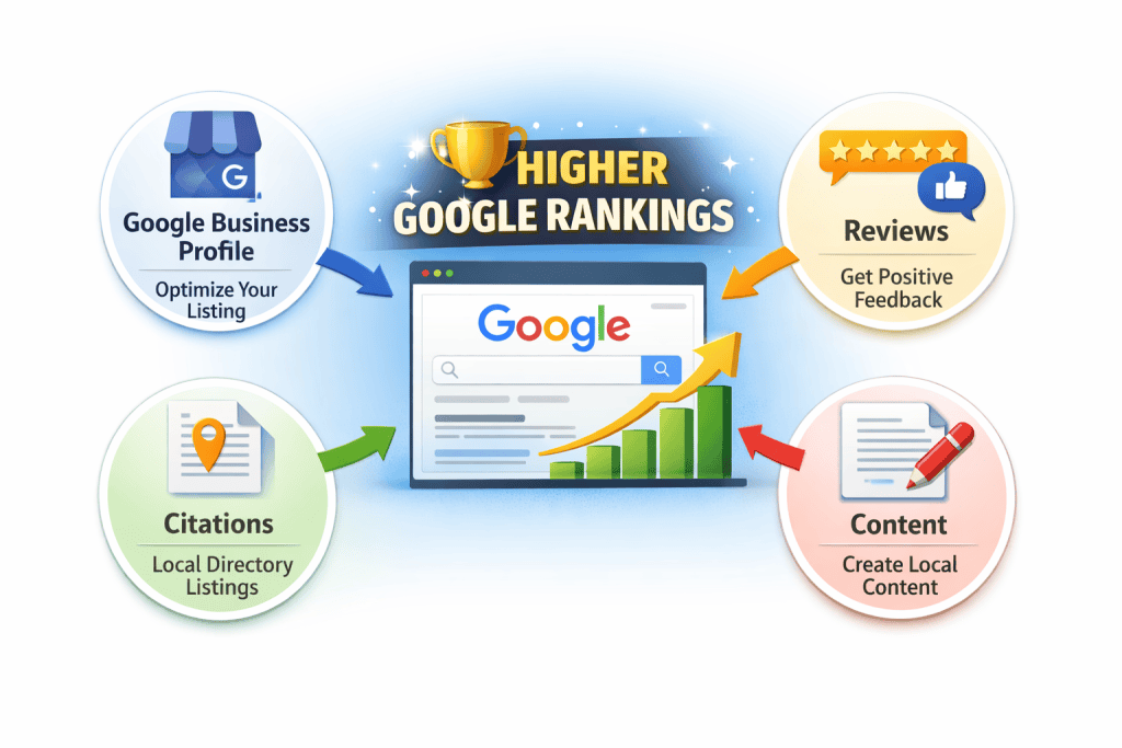 Local SEO factors Austin business ranking improvement"